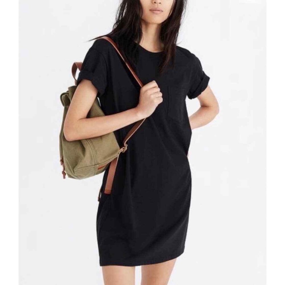 Madewell Pocket Tee Dress in Black size XS